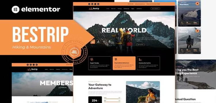 Item cover for download Bestrip - Hiking & Mountain Elementor Template Kit