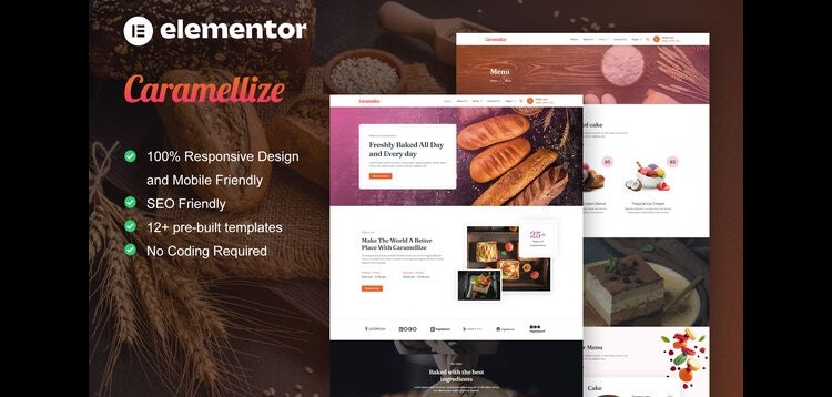 Item cover for download Caramellize - Bakery & Pastry Elementor Pro Template Kit