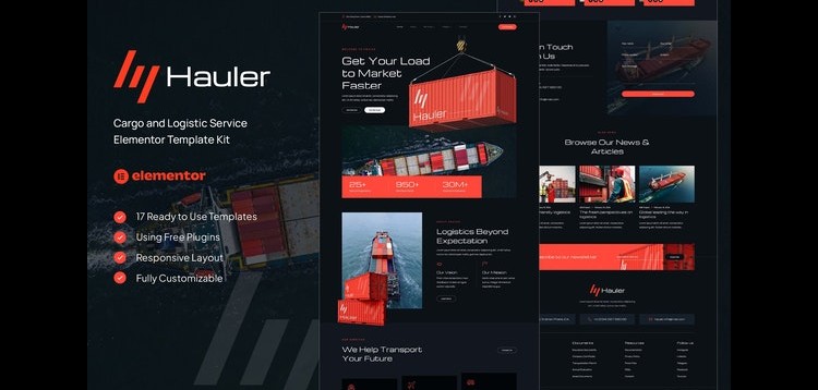 Item cover for download Hauler - Cargo & Logistic Elementor Template Kit