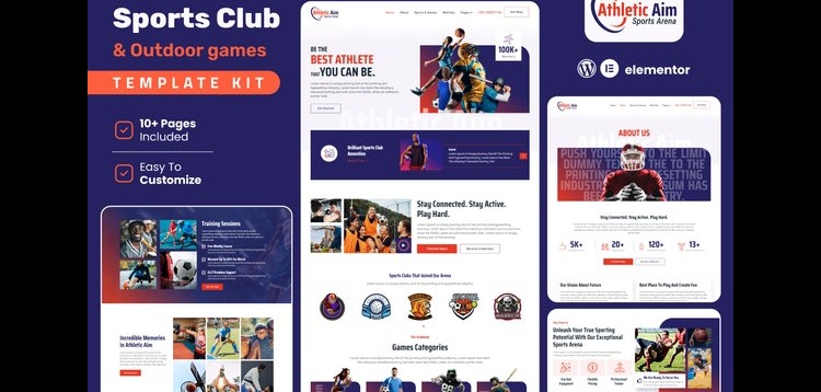 Item cover for download Athletic Aim – Sports Club & Outdoor Games Elementor Template Kit