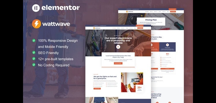 Item cover for download WattWave - Electrical Installation & Maintenance Service Elementor Pro Template Kit