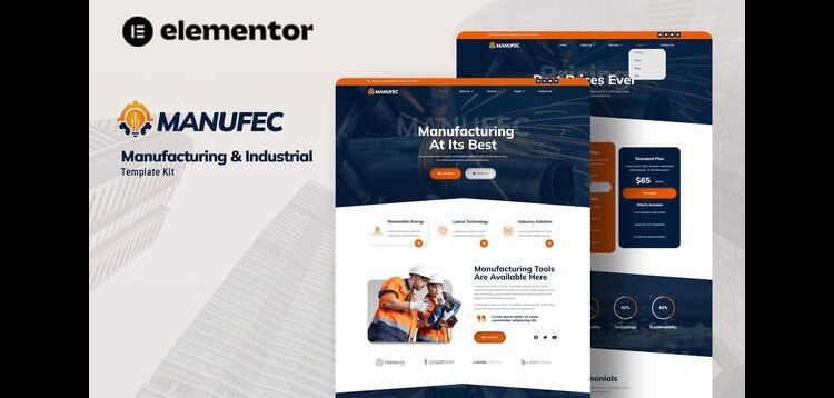Item cover for download Manufec- Manufacturing & Industrial Elementor Template Kit