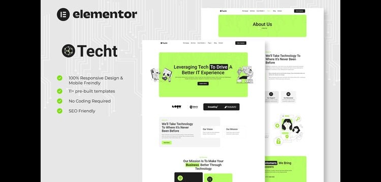 Item cover for download Techt- IT Solutions & Services Company Elementor Template Kit