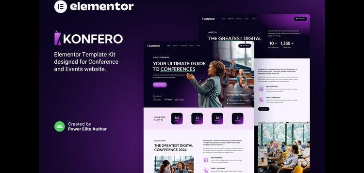 Item cover for download Konfero – Conference & Event Elementor Template Kit