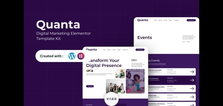 Item cover for download Quanta - Digital Marketing Elementor Template Kit