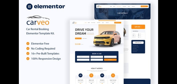 Item cover for download Carveo - Car Rental Elementor Template Kit