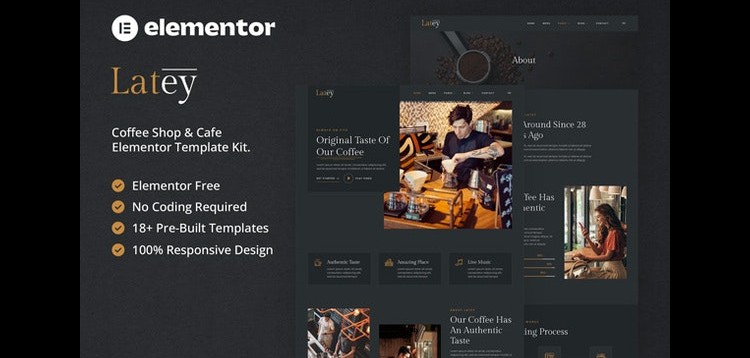 Item cover for download Latey - Coffee Shop & Cafe Elementor Template Kit