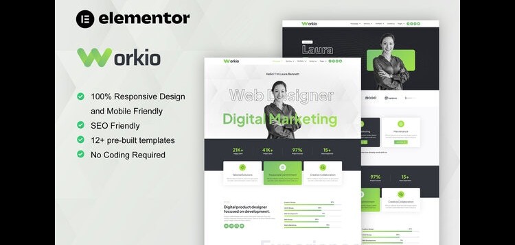 Item cover for download Workio - Digital Service & Creative Portfolio Elementor Template Kit