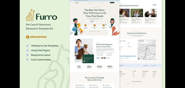 Item cover for download Furro - Pet Care & Veterinary Elementor Template Kit