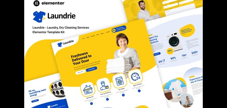 Item cover for download Laundrie - Laundry, Dry Cleaning Services Elementor Template Kit