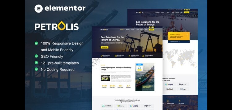 Item cover for download Petrolis - Oil Company & Industrial Elementor Pro Template Kit